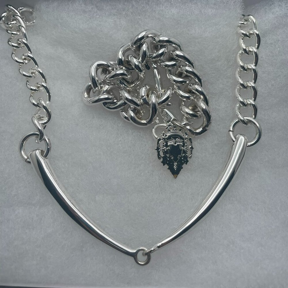 Ralph Lauren Silver chocker necklace and bracelet set. NWT